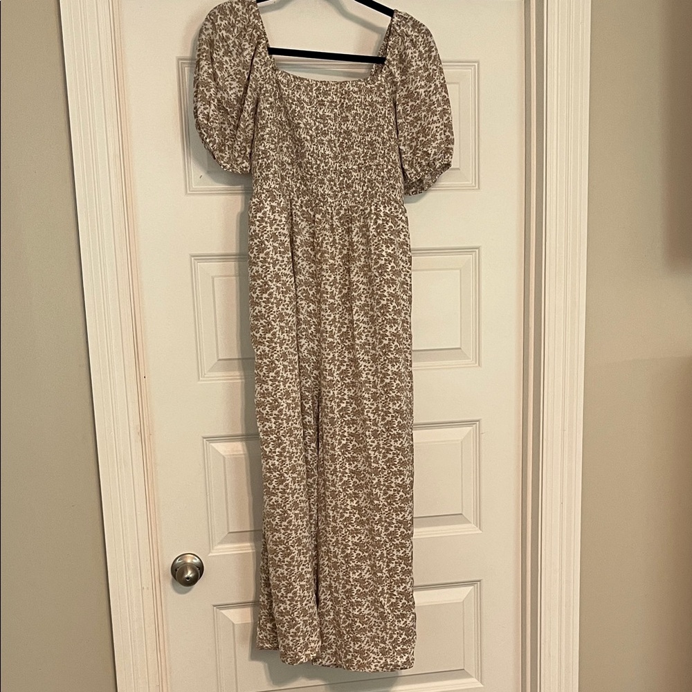 Entro Floral Puff Sleeve Jumpsuit